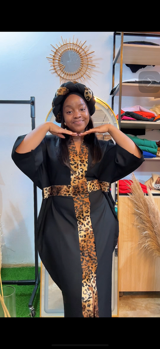 Nkosazana Boubou (Zulu Leopard Print) (Tall)