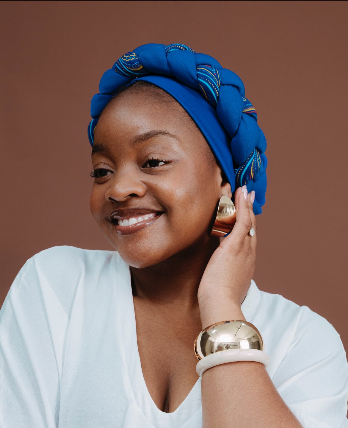 Matching shweshwe Minimalist Full Turban - Tol'thema