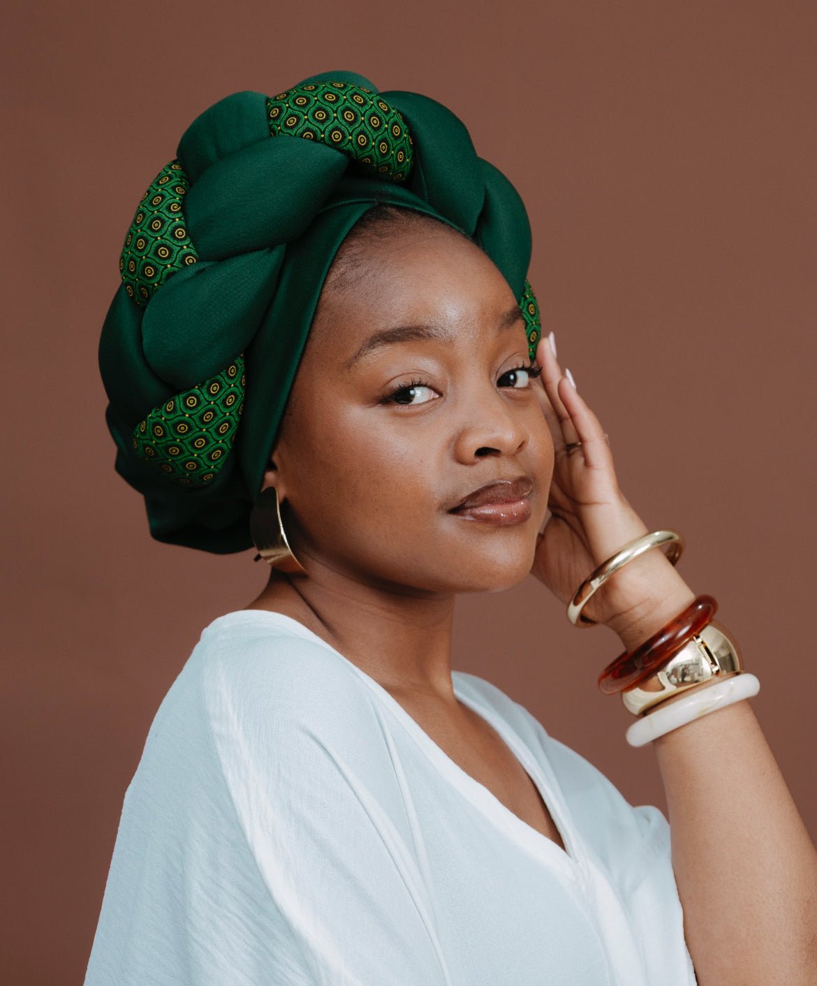 Matching shweshwe Rich Aunty Full Turban - Tol'thema