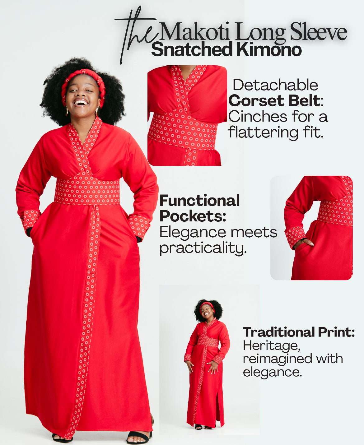 The Makoti long sleeve Snatched Kimono - Tol'thema